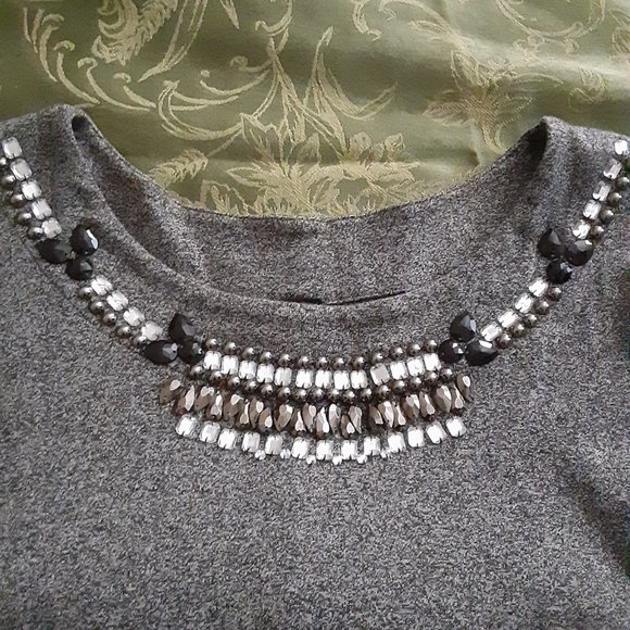 Rafaella 3/4 Length Sleeve Gray Pull Over Blouse size L - Picture 3 of 4